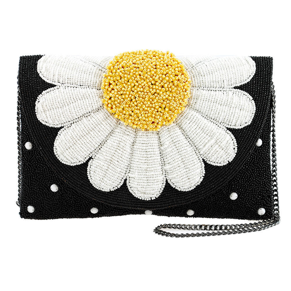 Mary Frances Daisy Beaded Crossbody Bag